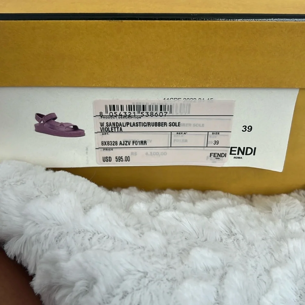 Fendi Lavender Purple Rubber Platform Sandals - Picture 2 of 3